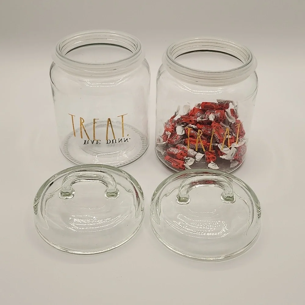 RAE DUN Glass Treat Jar Set with Gold Accents